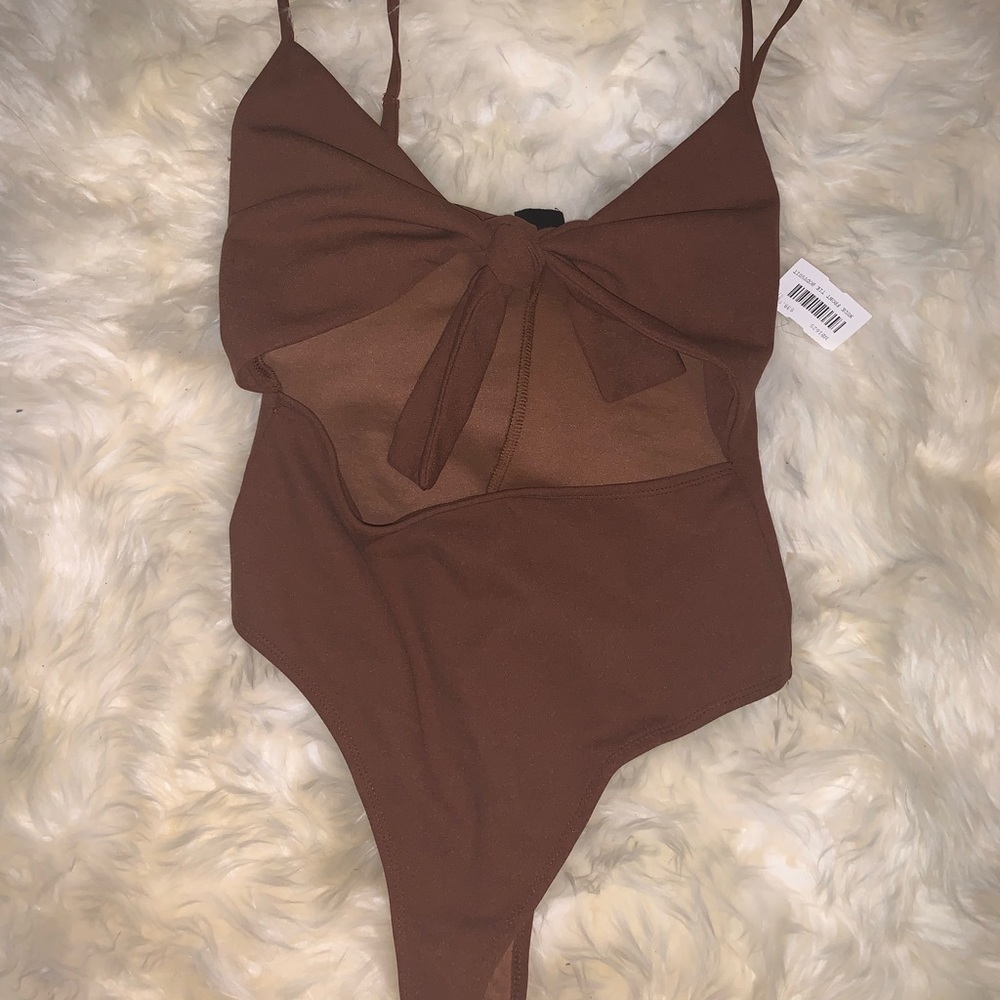 Nude front tie bodysuit
